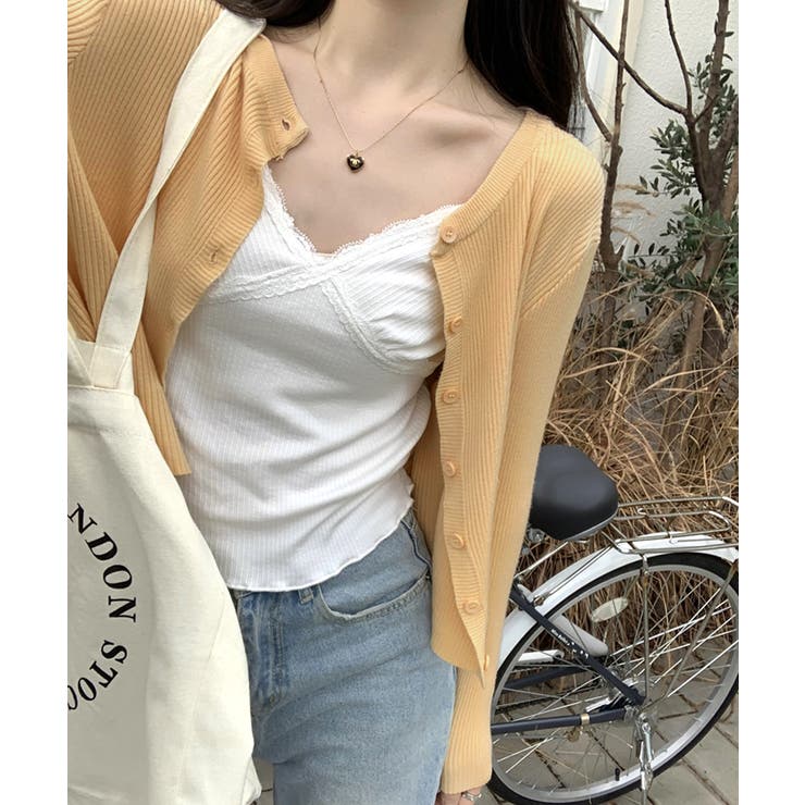 ラウンドネックリブカーディガン リブ編み ノーカラー | Riff | 詳細画像14 