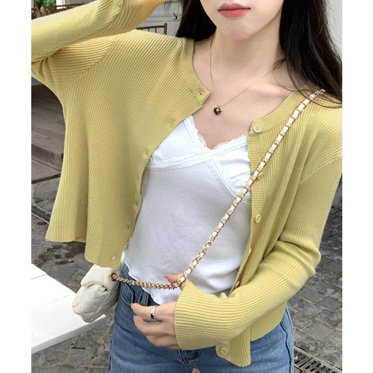 ラウンドネックリブカーディガン リブ編み ノーカラー | Riff | 詳細画像22 