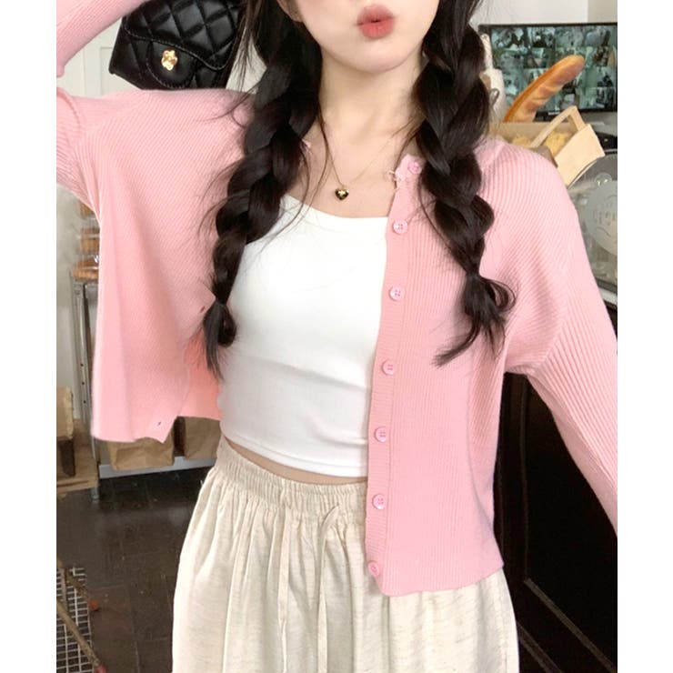 ラウンドネックリブカーディガン リブ編み ノーカラー | Riff | 詳細画像27 