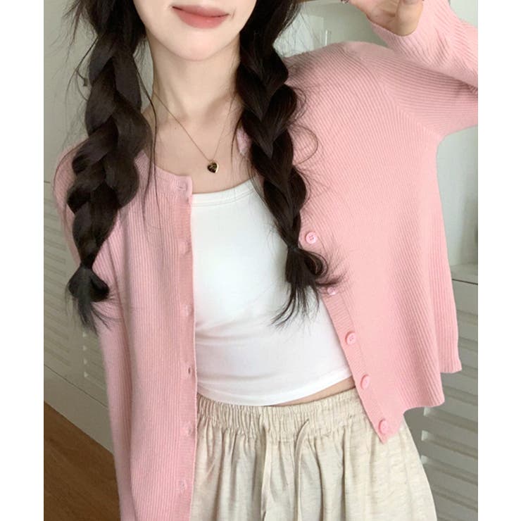 ラウンドネックリブカーディガン リブ編み ノーカラー | Riff | 詳細画像29 