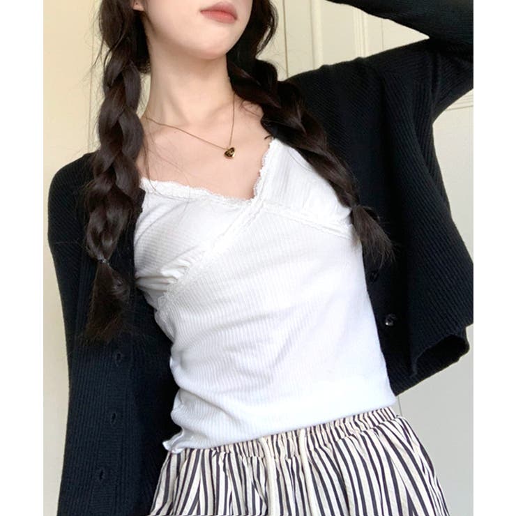 ラウンドネックリブカーディガン リブ編み ノーカラー | Riff | 詳細画像32 