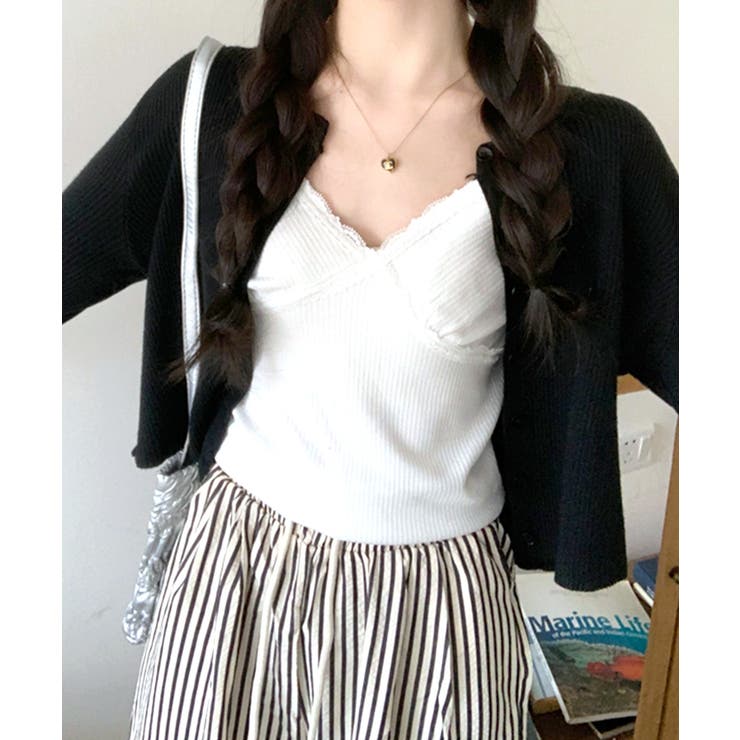 ラウンドネックリブカーディガン リブ編み ノーカラー | Riff | 詳細画像33 