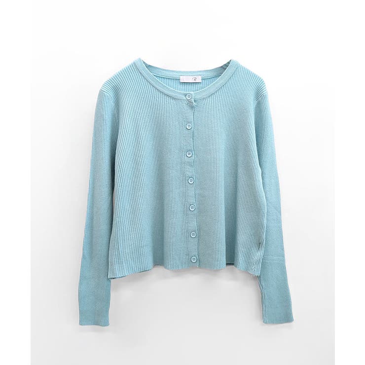 ラウンドネックリブカーディガン リブ編み ノーカラー | Riff | 詳細画像37 