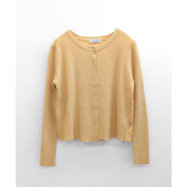 ラウンドネックリブカーディガン リブ編み ノーカラー | Riff | 詳細画像39 