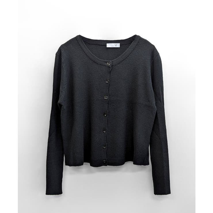 ラウンドネックリブカーディガン リブ編み ノーカラー | Riff | 詳細画像43 