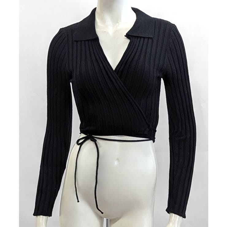 カシュクールニット ショート丈 スキッパー襟 | Riff | 詳細画像19 