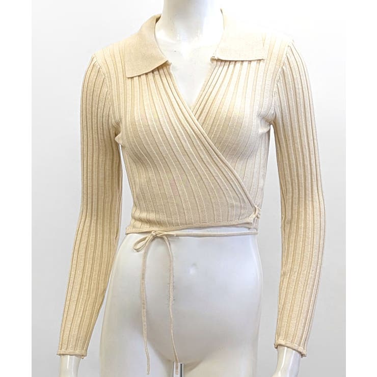 カシュクールニット ショート丈 スキッパー襟 | Riff | 詳細画像20 