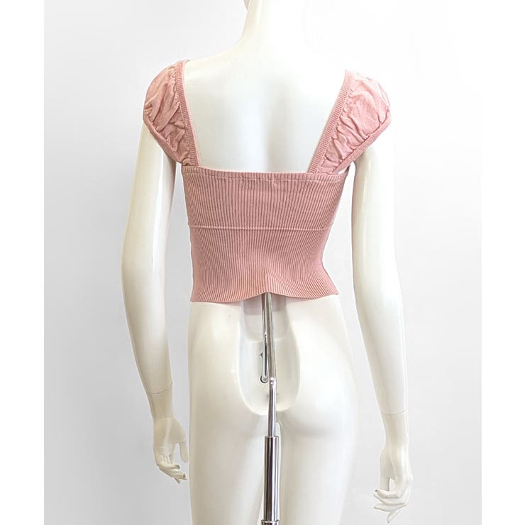 ビスチェ風リブニットトップス タンクトップ リボン | Riff | 詳細画像22 