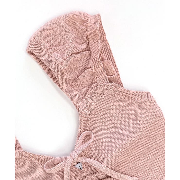 ビスチェ風リブニットトップス タンクトップ リボン | Riff | 詳細画像24 