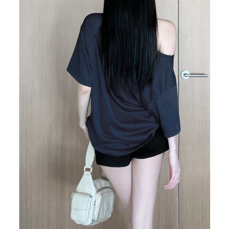 ワンショルダーナンバリングトップス Tシャツ ロゴ | Riff | 詳細画像19 