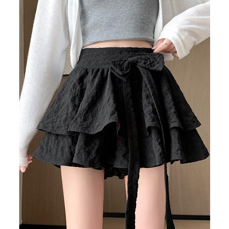 リボンティアードミニスカート インパン付き ショート丈スカート | Riff | 詳細画像2 