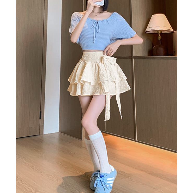 リボンティアードミニスカート インパン付き ショート丈スカート | Riff | 詳細画像21 