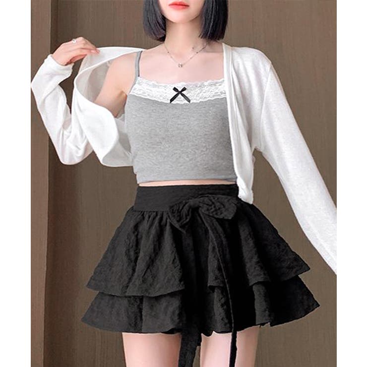 リボンティアードミニスカート インパン付き ショート丈スカート | Riff | 詳細画像5 