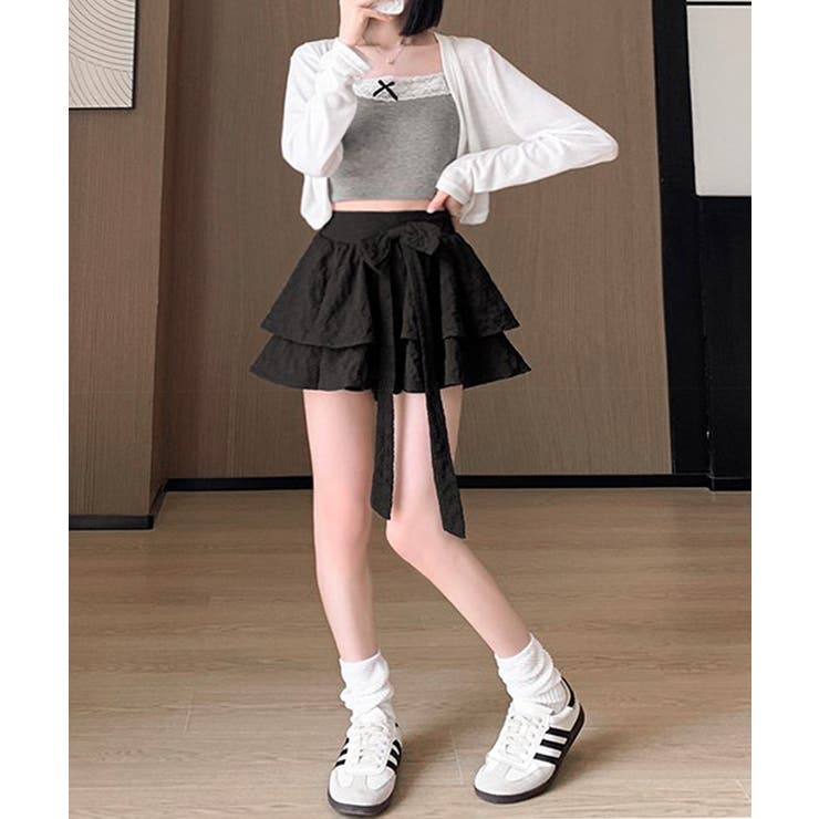 リボンティアードミニスカート インパン付き ショート丈スカート | Riff | 詳細画像7 