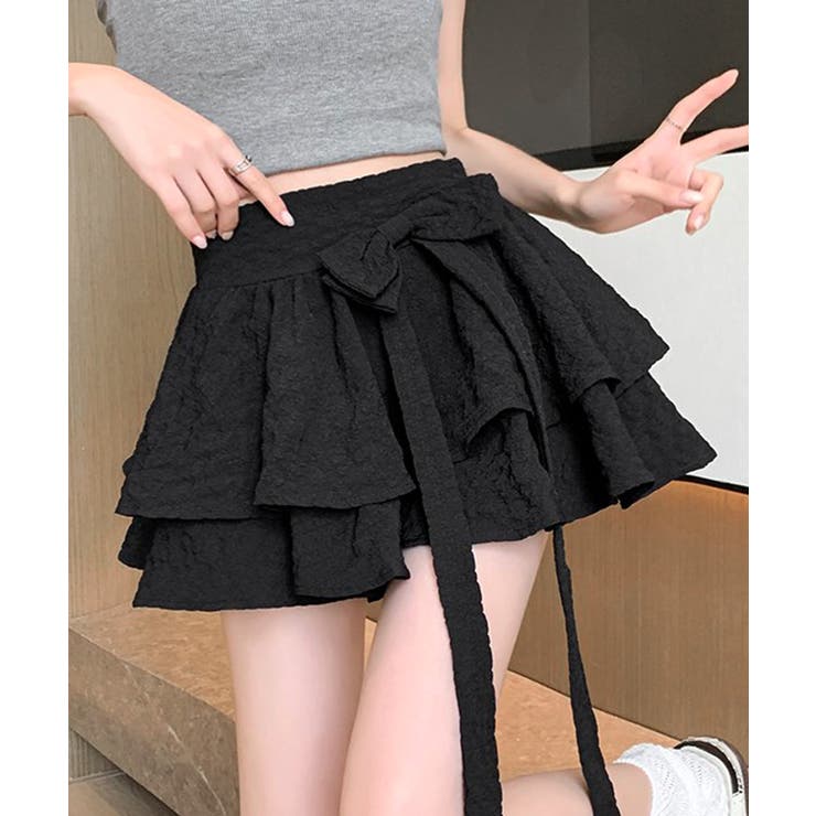 リボンティアードミニスカート インパン付き ショート丈スカート | Riff | 詳細画像8 