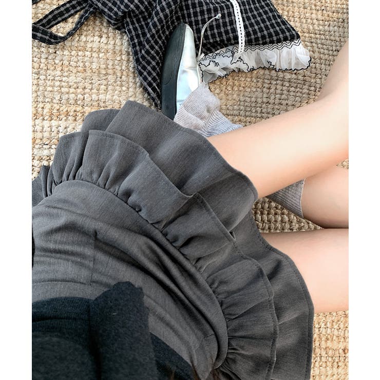 ハイウエスト裾フリルミニスカート インナーパンツ付き スカパン | Riff | 詳細画像10 