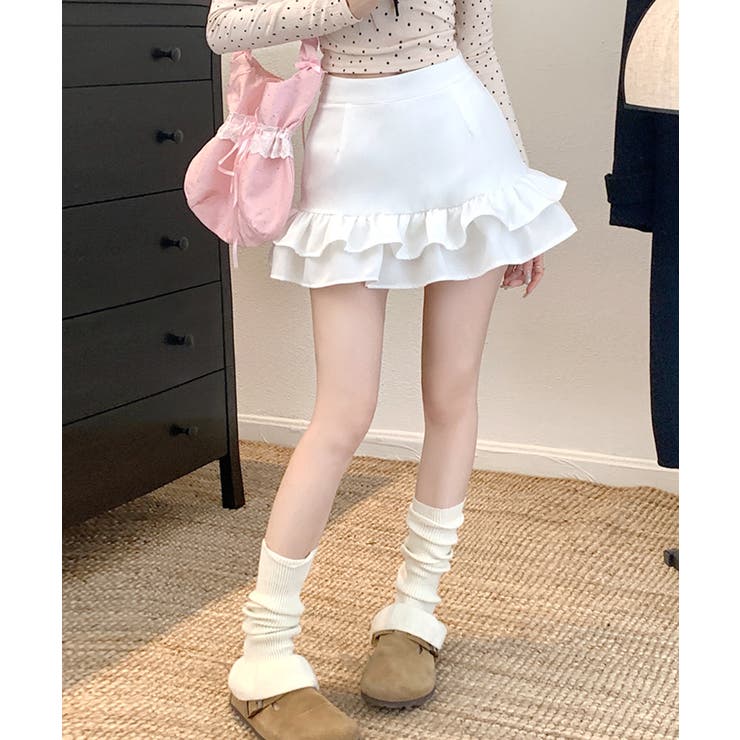 ハイウエスト裾フリルミニスカート インナーパンツ付き スカパン | Riff | 詳細画像21 