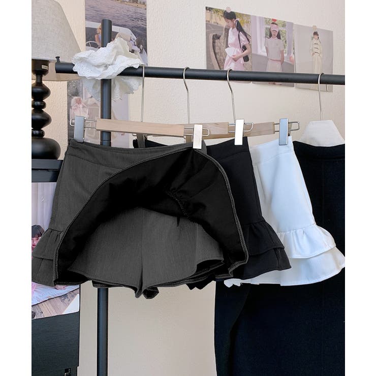 ハイウエスト裾フリルミニスカート インナーパンツ付き スカパン | Riff | 詳細画像3 