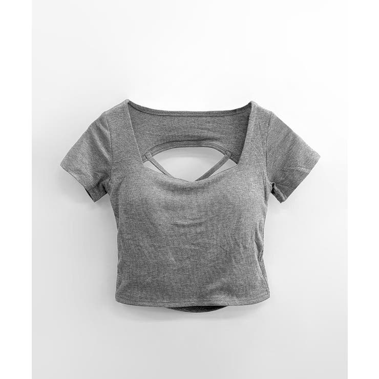 バックオープンスクエアネックTシャツ パッド付き カップ付き | Riff | 詳細画像24 