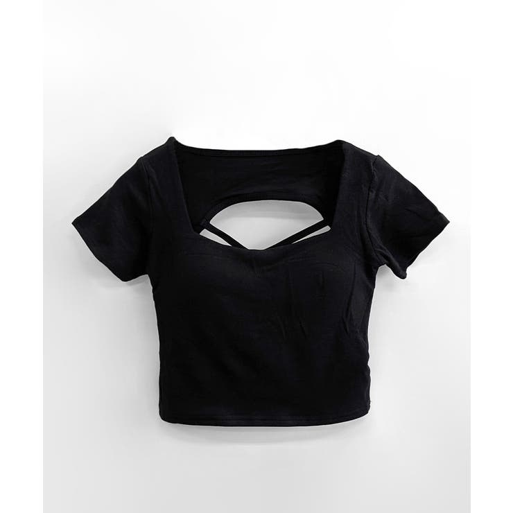 バックオープンスクエアネックTシャツ パッド付き カップ付き | Riff | 詳細画像25 