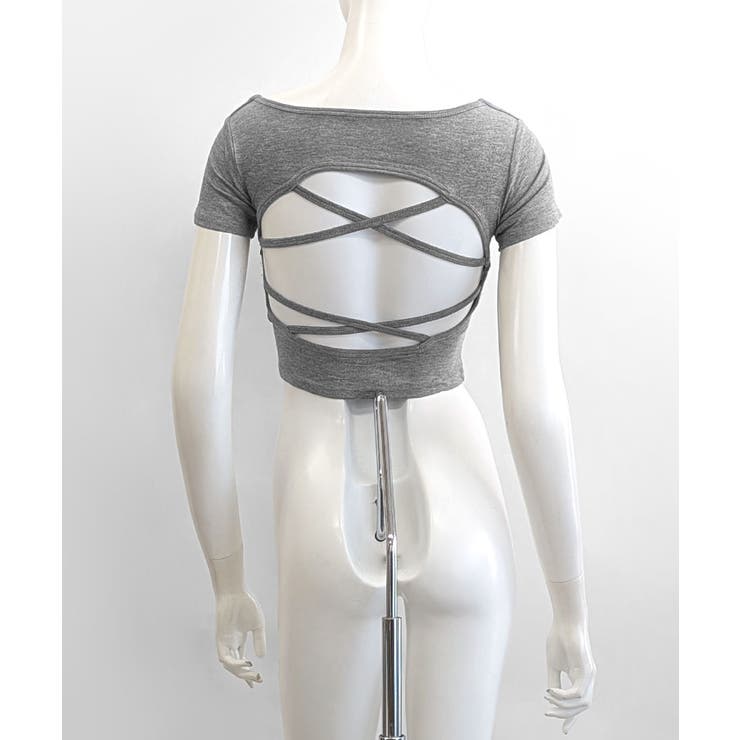 バックオープンスクエアネックTシャツ パッド付き カップ付き | Riff | 詳細画像29 