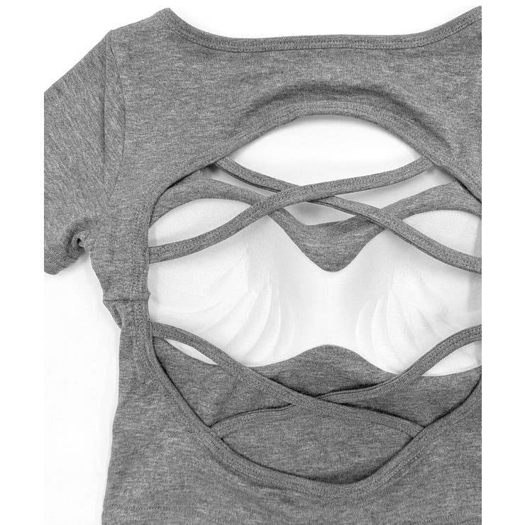 バックオープンスクエアネックTシャツ パッド付き カップ付き | Riff | 詳細画像31 