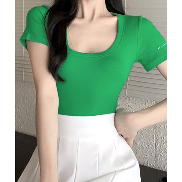 Uネック半袖Tシャツ ショート丈 クロップド丈 | Riff | 詳細画像13 