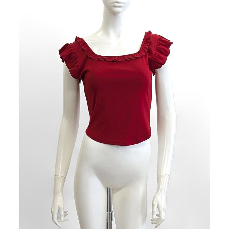 バックリボンスクエアネックフリルトップス 2WAY フレンチスリーブ | Riff | 詳細画像20 