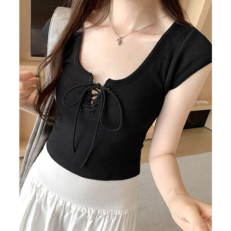 INGEBORG 黒 半袖トップス INGEBORG｜インゲボルグのTシャツ/カットソー（半袖）通販