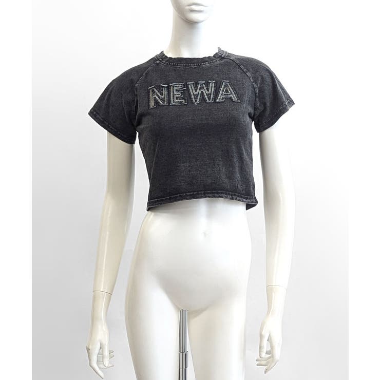 ヴィンテージ風ショート丈Tシャツ ロゴ刺繍 クロップド丈 | Riff | 詳細画像16 