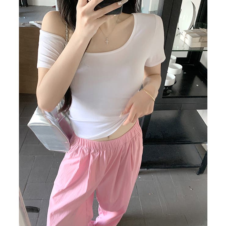 ワンショルダー半袖トップス Tシャツ カットソー | Riff | 詳細画像11 