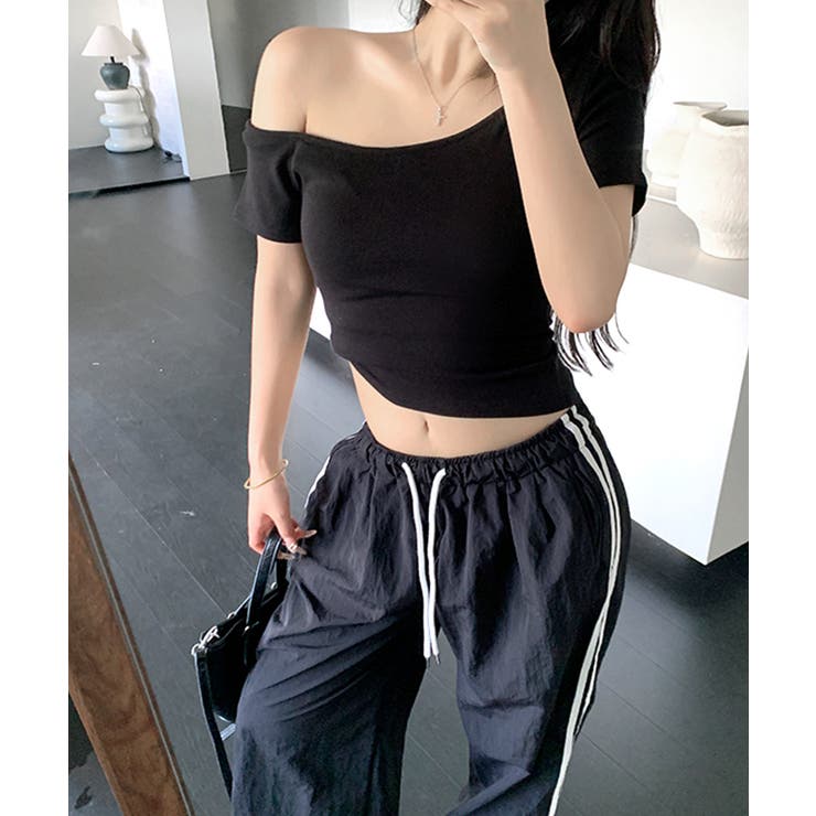 ワンショルダー半袖トップス Tシャツ カットソー | Riff | 詳細画像12 