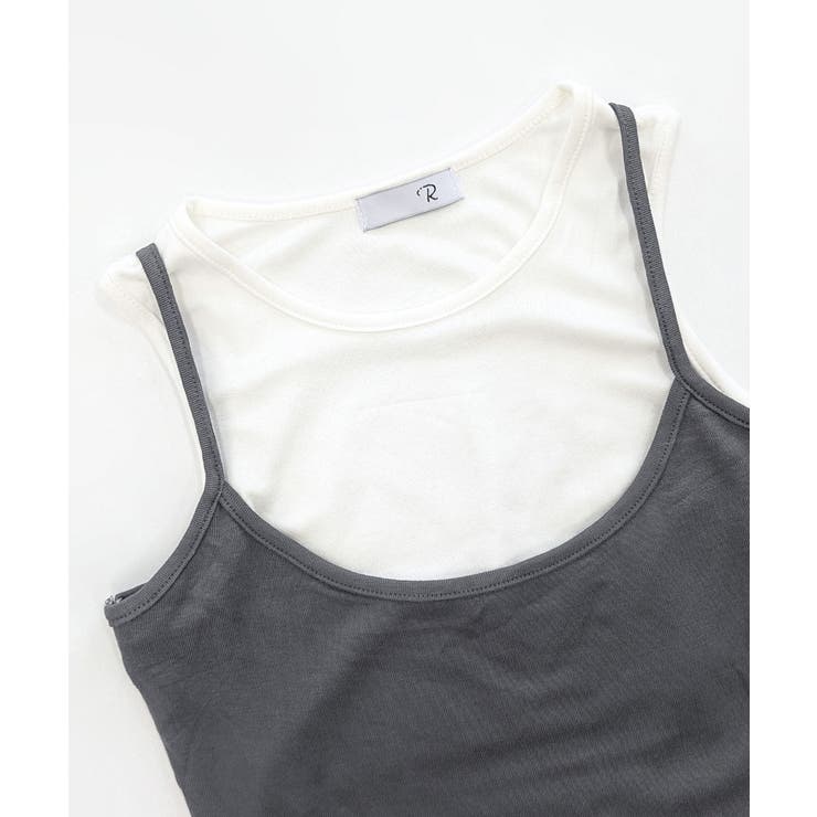 重ね着風タンクトップ フェイクレイヤード ドッキング | Riff | 詳細画像20 