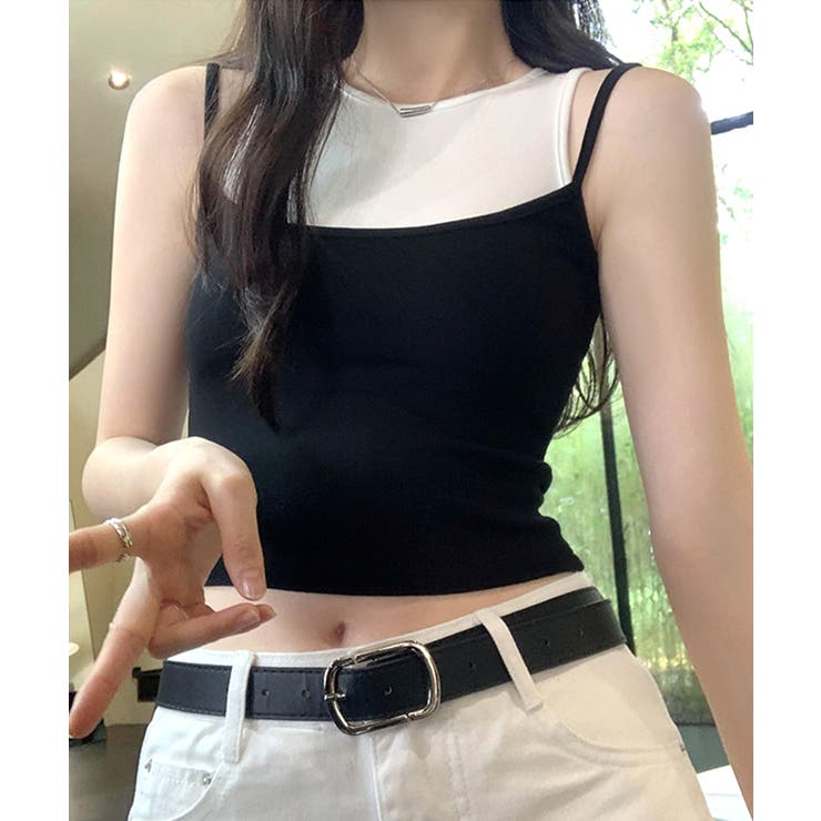 重ね着風タンクトップ フェイクレイヤード ドッキング | Riff | 詳細画像3 