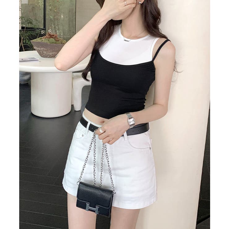 重ね着風タンクトップ フェイクレイヤード ドッキング | Riff | 詳細画像4 