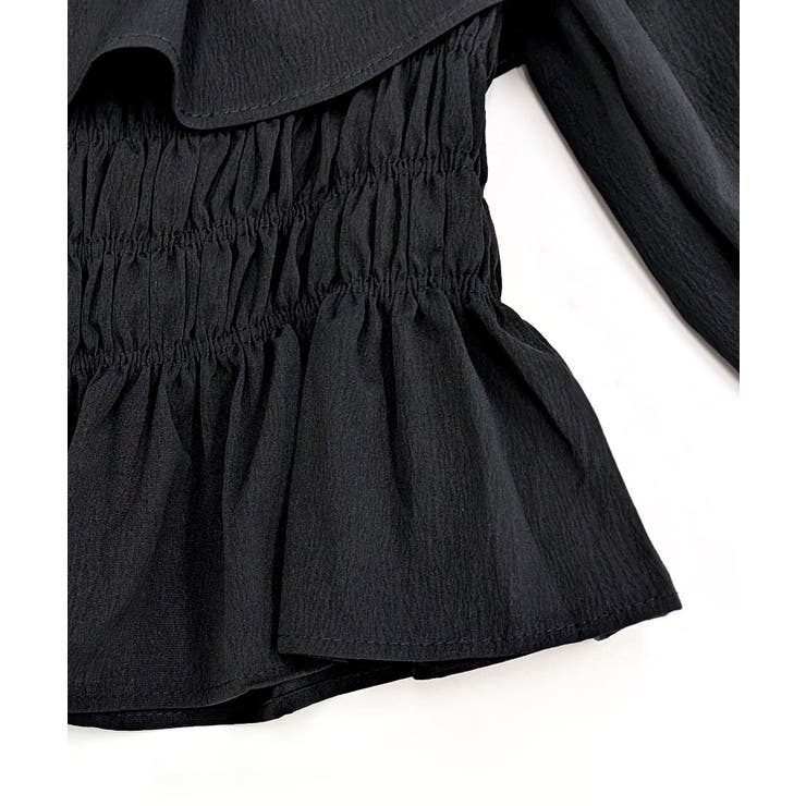 オフショルフリルシャーリングトップス パフスリーブ ペプラム | Riff | 詳細画像55 