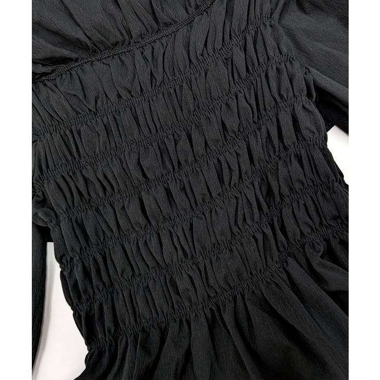 オフショルフリルシャーリングトップス パフスリーブ ペプラム | Riff | 詳細画像57 