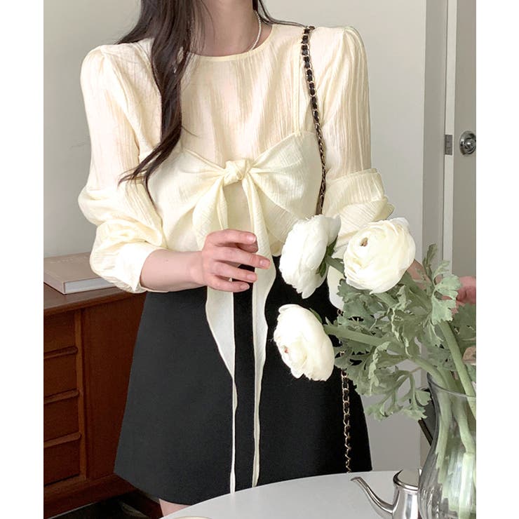 [2点セット] フロントリボンビスチェ+シアーブラウス アンサンブル | Riff | 詳細画像10 