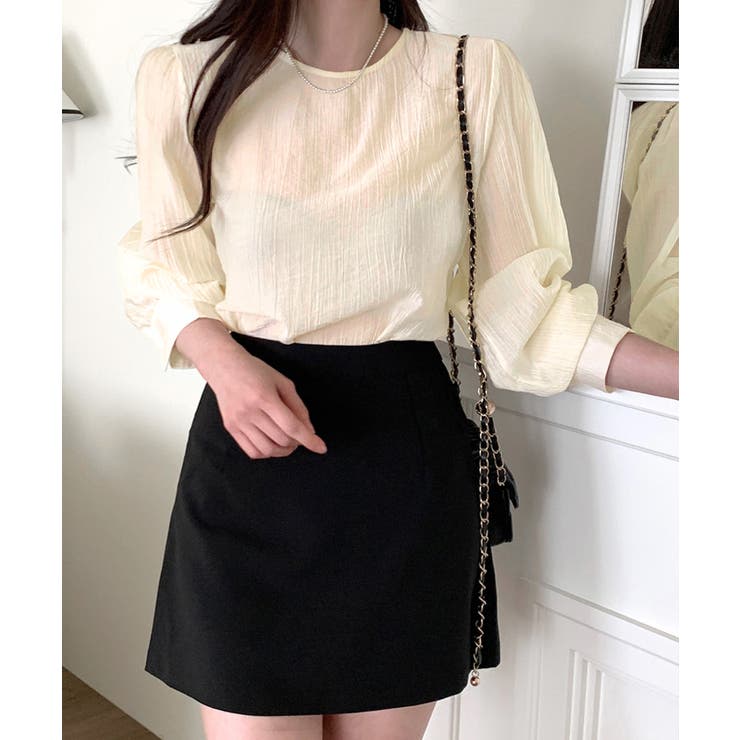 [2点セット] フロントリボンビスチェ+シアーブラウス アンサンブル | Riff | 詳細画像14 