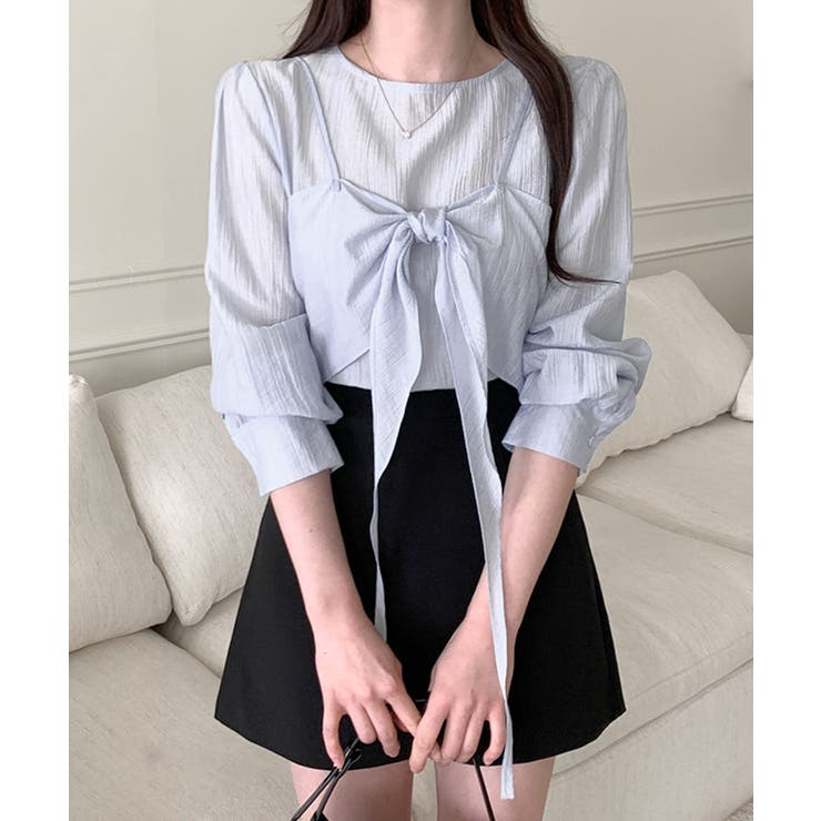 [2点セット] フロントリボンビスチェ+シアーブラウス アンサンブル | Riff | 詳細画像20 