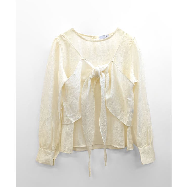 [2点セット] フロントリボンビスチェ+シアーブラウス アンサンブル | Riff | 詳細画像24 