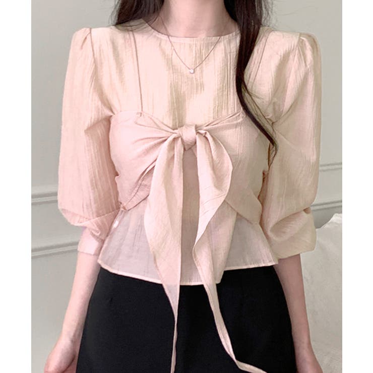 [2点セット] フロントリボンビスチェ+シアーブラウス アンサンブル | Riff | 詳細画像6 