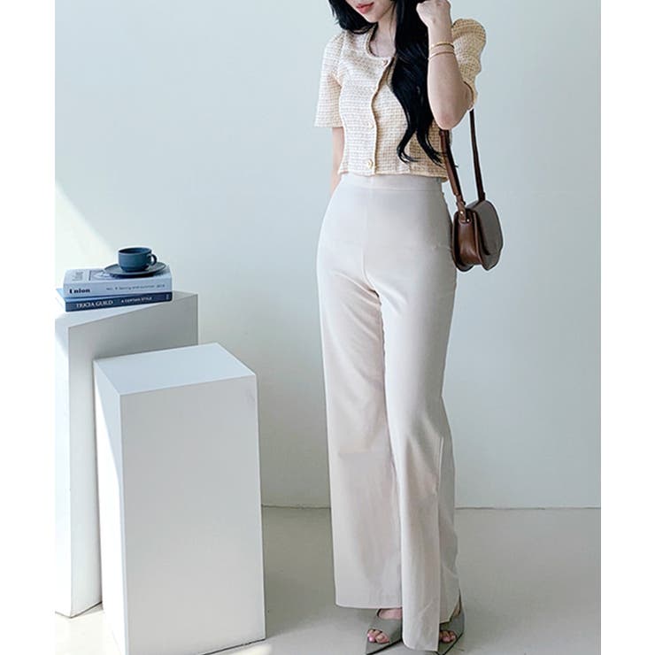 ショート丈ツイードジャケット 半袖 ノーカラージャケット | Riff | 詳細画像11 