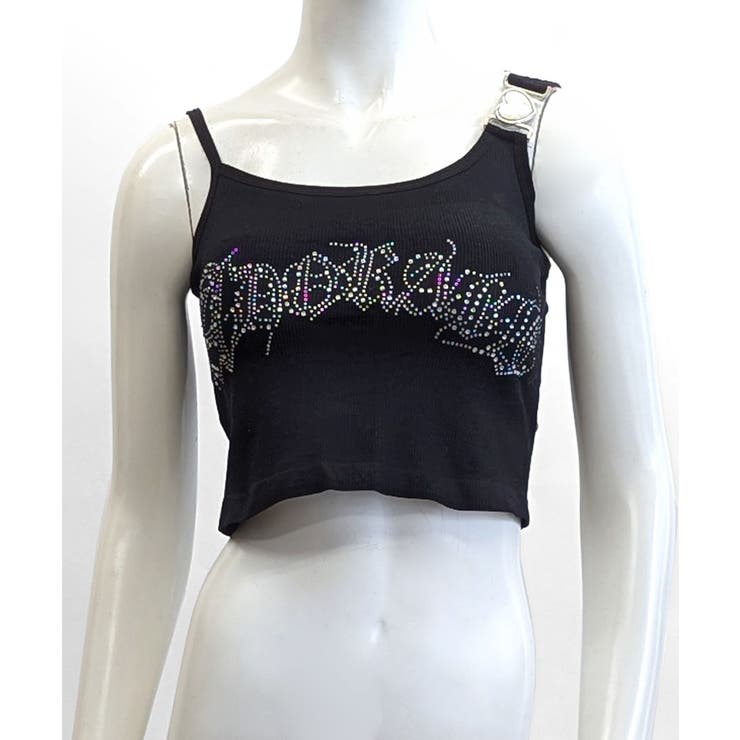 カップ付きラインストーンタンクトップ ブラトップ キャミソール | Riff | 詳細画像21 