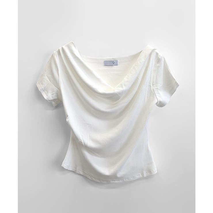 ドレープネックリブトップス 半袖 Tシャツ | Riff | 詳細画像38 