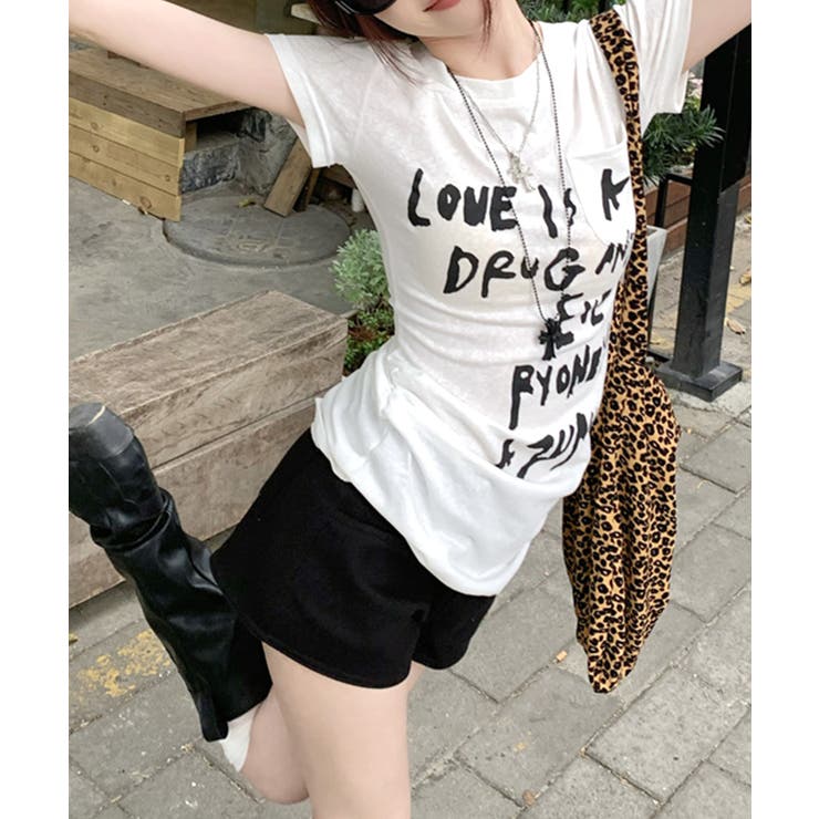 ロゴプリントTシャツ 半袖 クルーネック[品番：NETW0002297