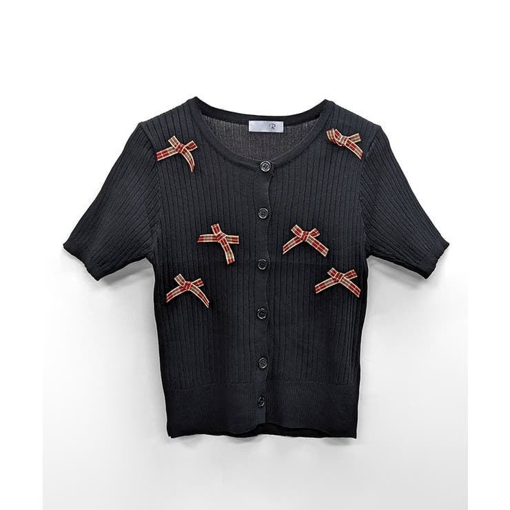 チェックリボン付きカーディガン サマーニット リブニット | Riff | 詳細画像19 