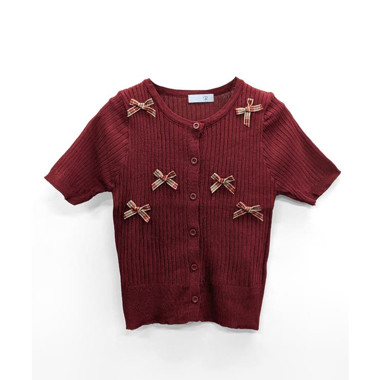 チェックリボン付きカーディガン サマーニット リブニット | Riff | 詳細画像20 