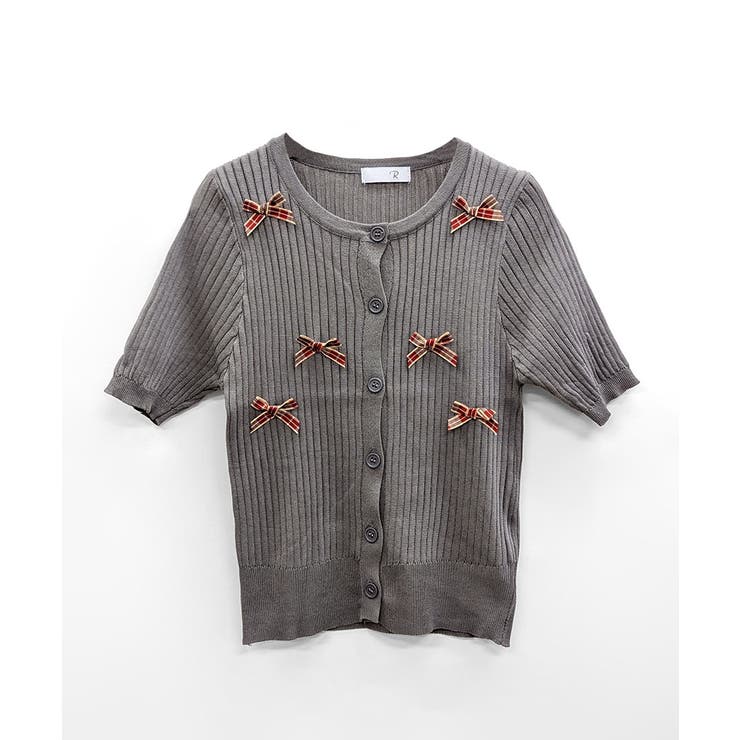 チェックリボン付きカーディガン サマーニット リブニット | Riff | 詳細画像21 