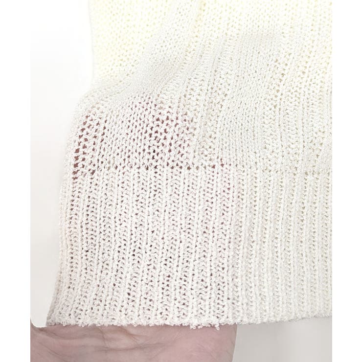 フード付きニット半袖カーディガン サマーニット ニットカーデ